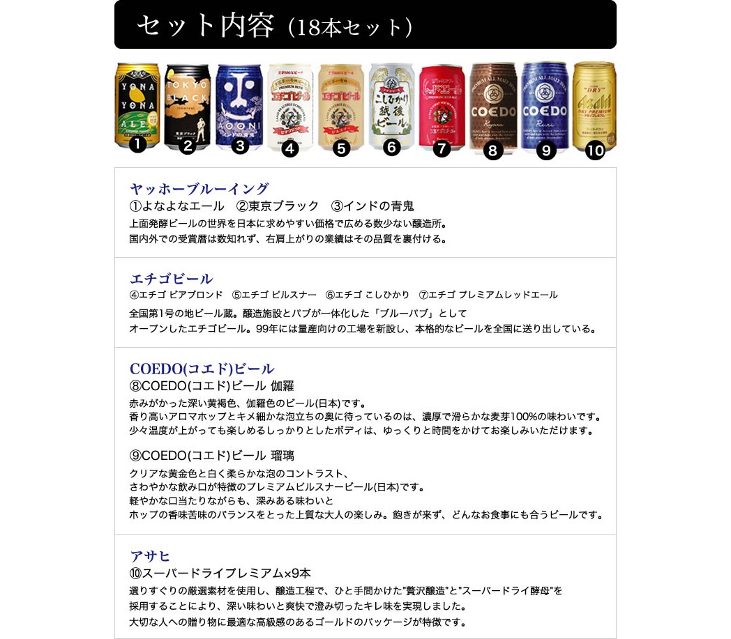 【ビール】【特撰ギフト】こだわりクラフトビールギフト9本アサヒスーパードライ　ドライプレミアム 9本　18本セット